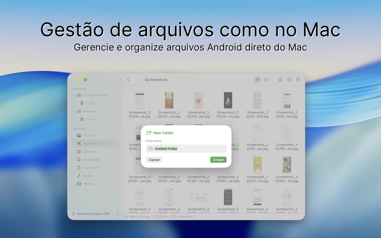 Interface do Findroid - Conexão do dispositivo